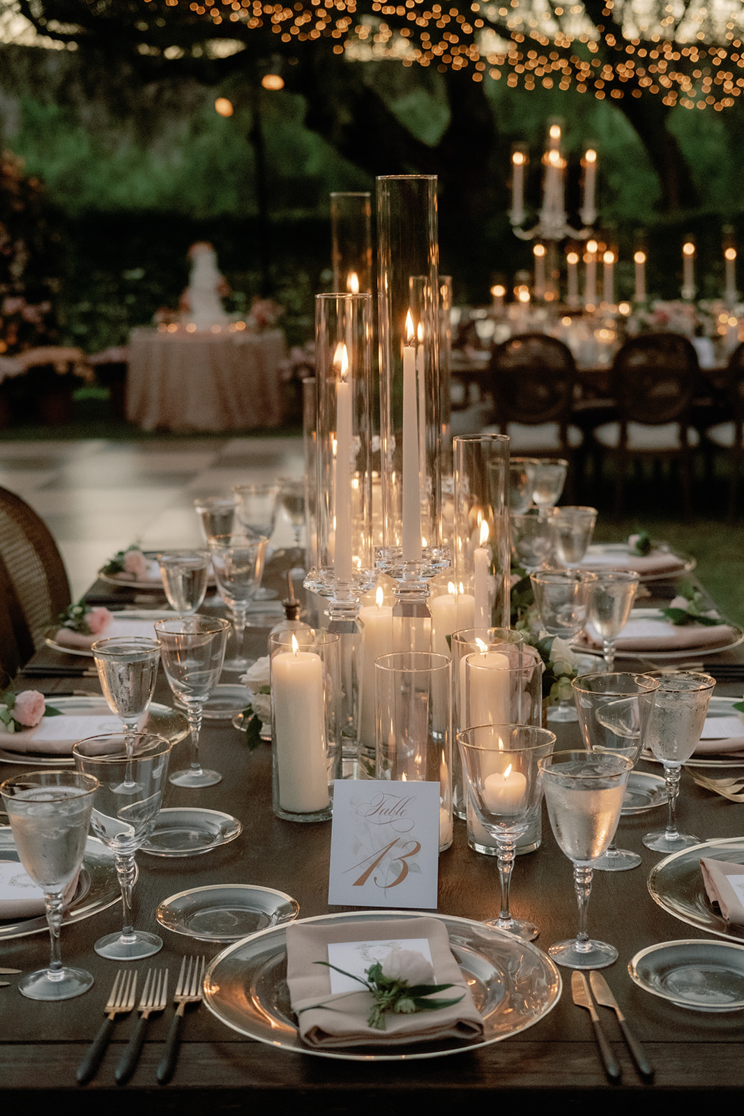 clear placesettings for wedding reception