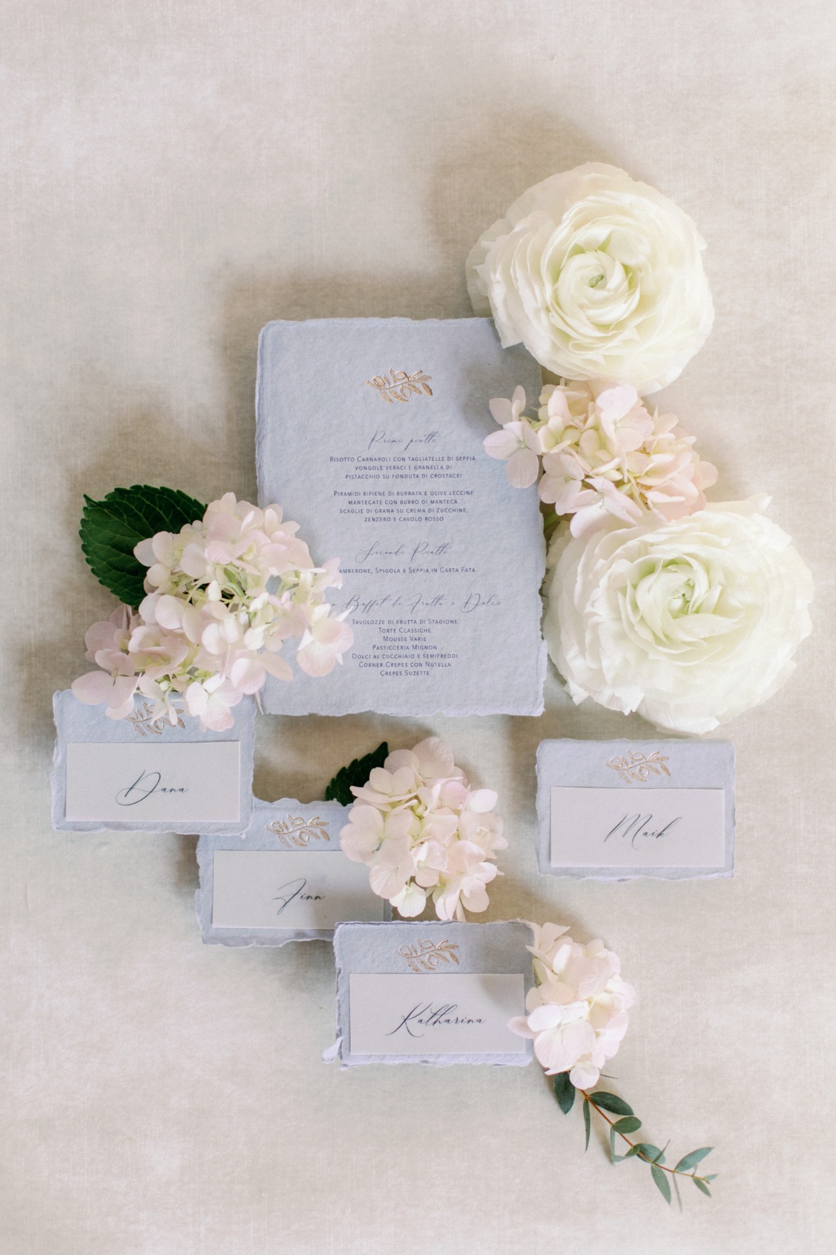 Parisian blue wedding invitations