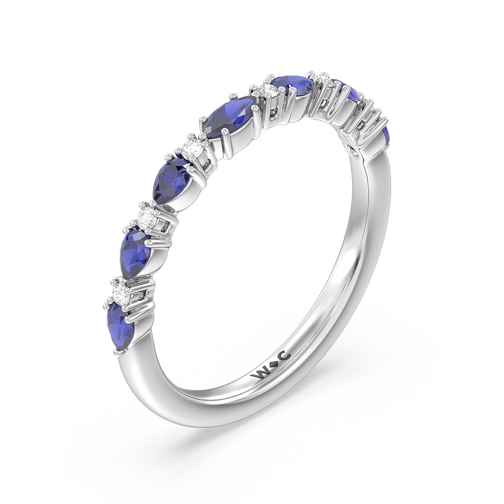 blue and diamond wedding band by With Clarity