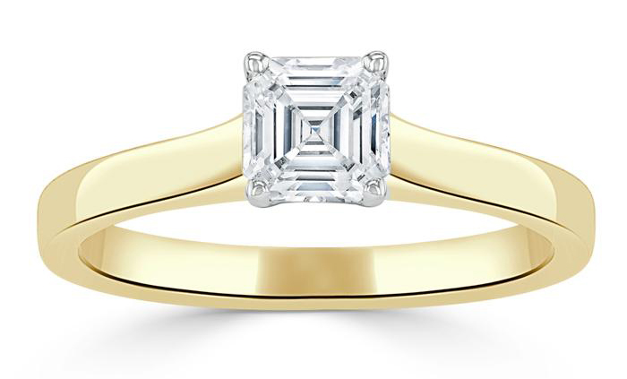 modern minimalist engagement ring by Flawless Moissanite