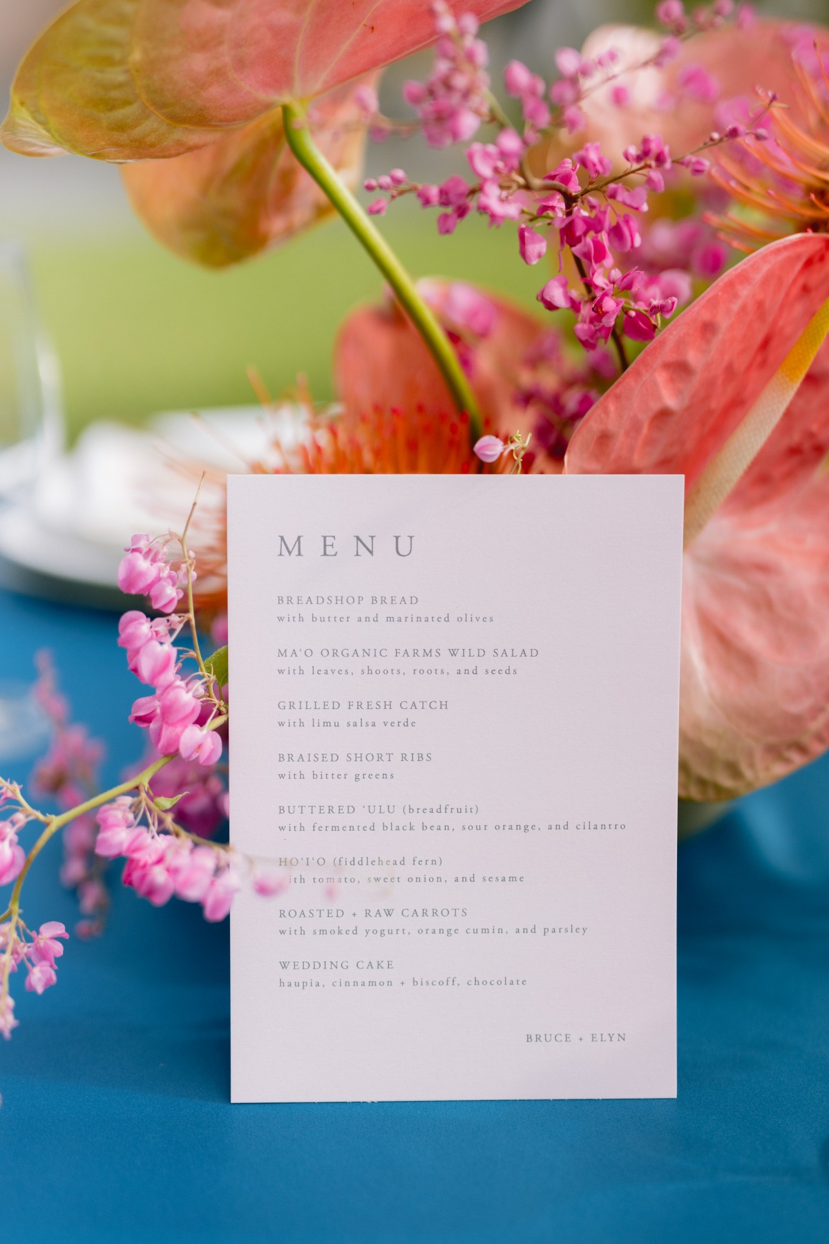 award-winning wedding menu