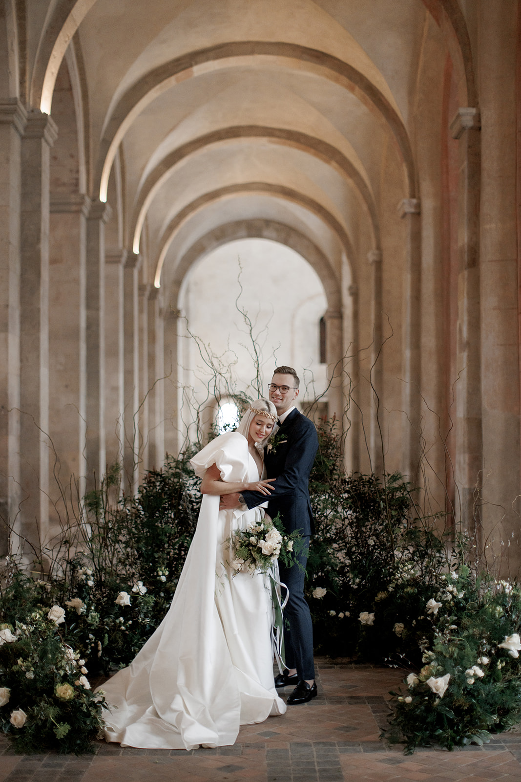 large greenery floral ground arch