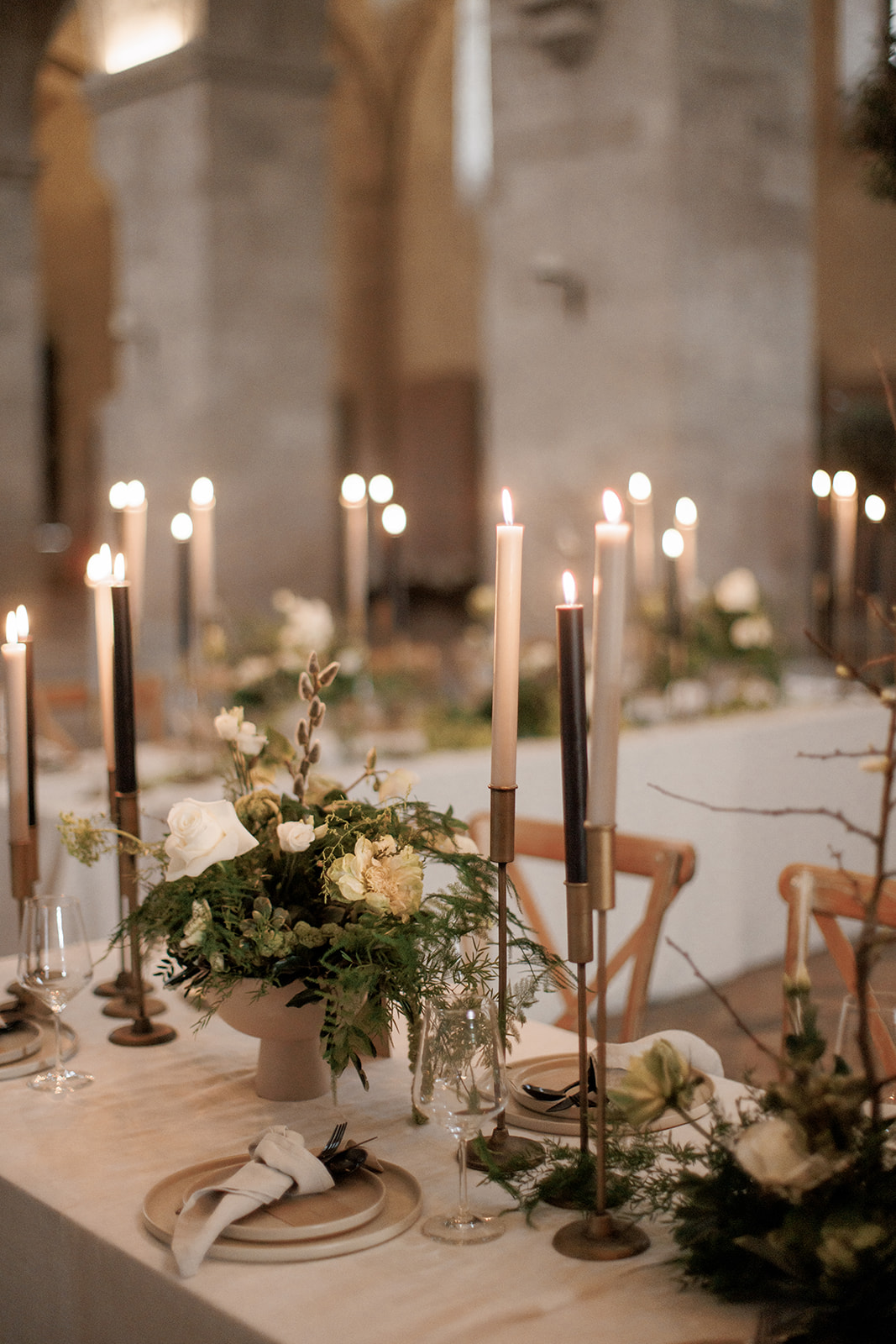 neutral tapered candles