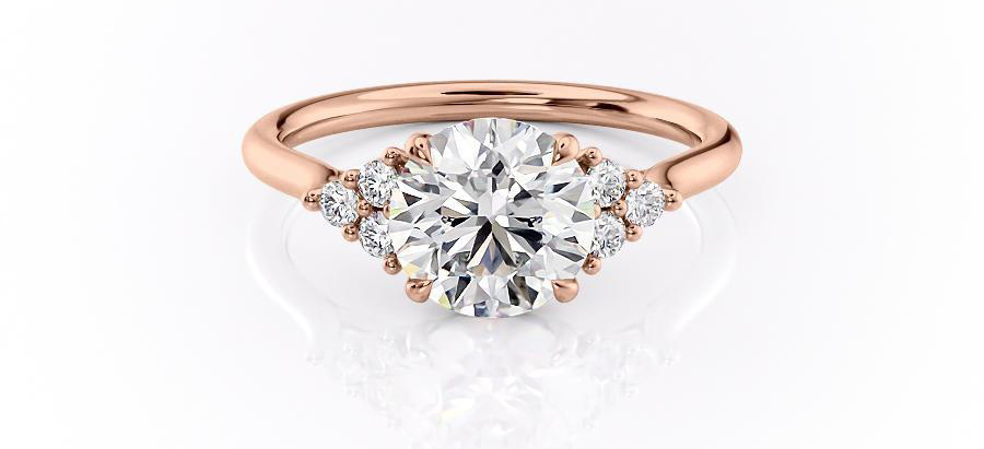 2ct round cut moissanite engagement ring, with side stones