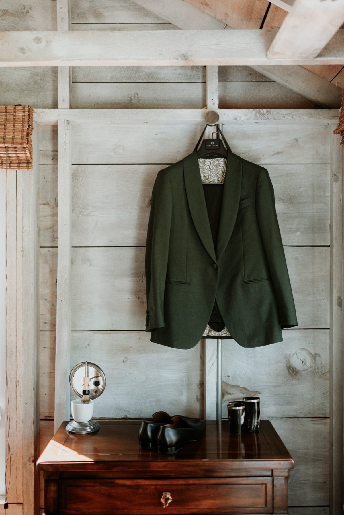 Green groom suit jacket