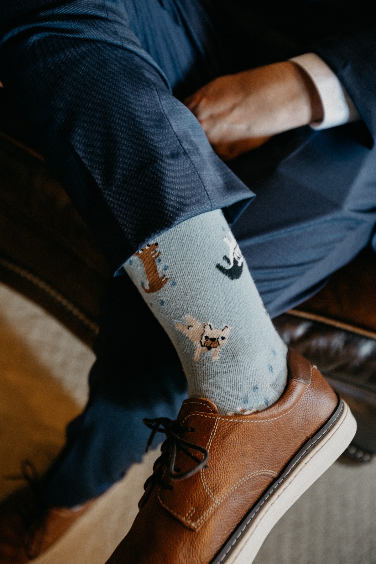 Dog pattern unique wedding socks 