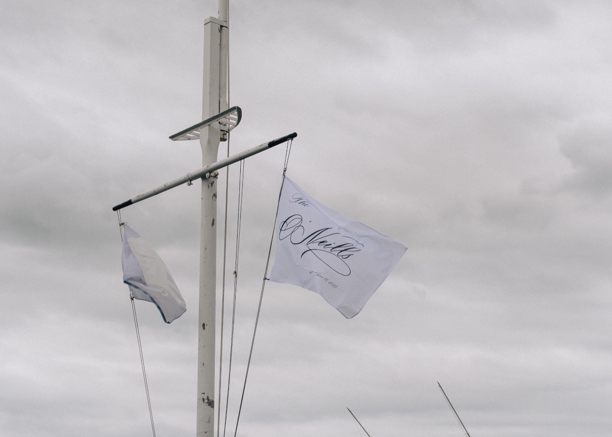 Custom boat flags for weddings 
