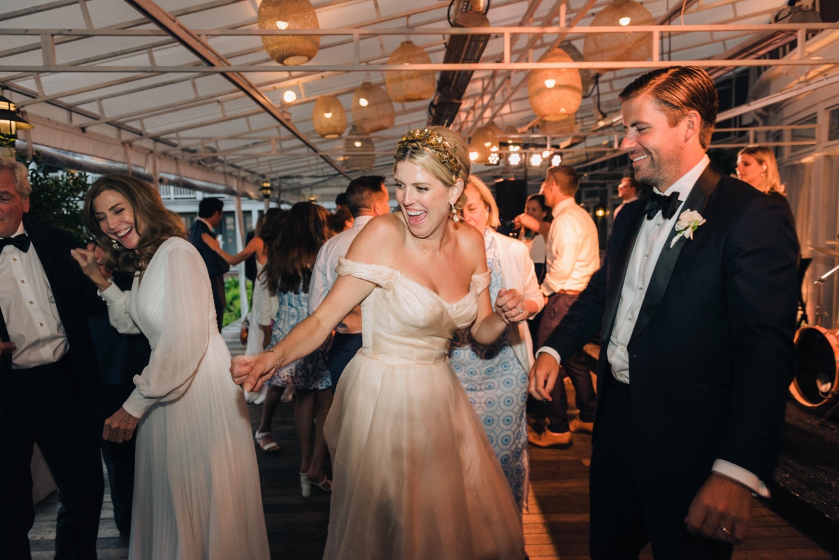 Bride dancing at reception 