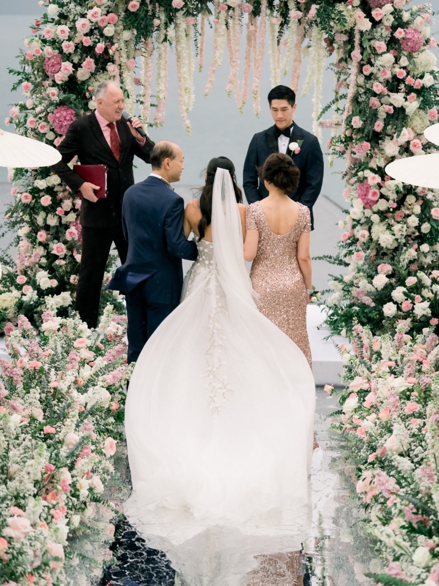 This wedding in Phuket featured a glass aisle straight out of a movie