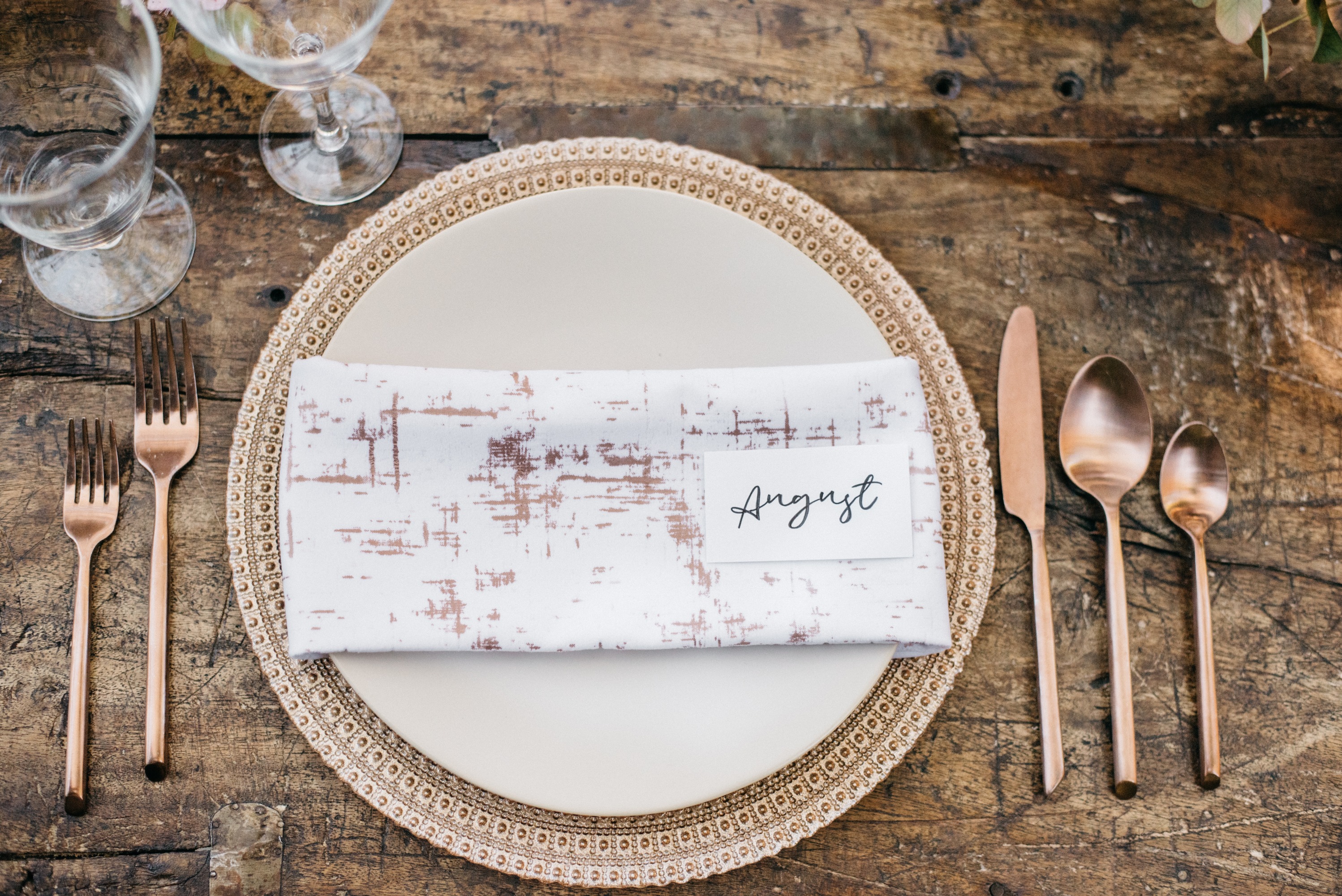 Rose gold Place setting 