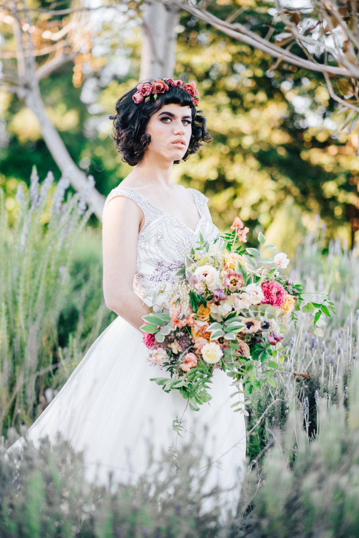 Trans bride floral styled shoot