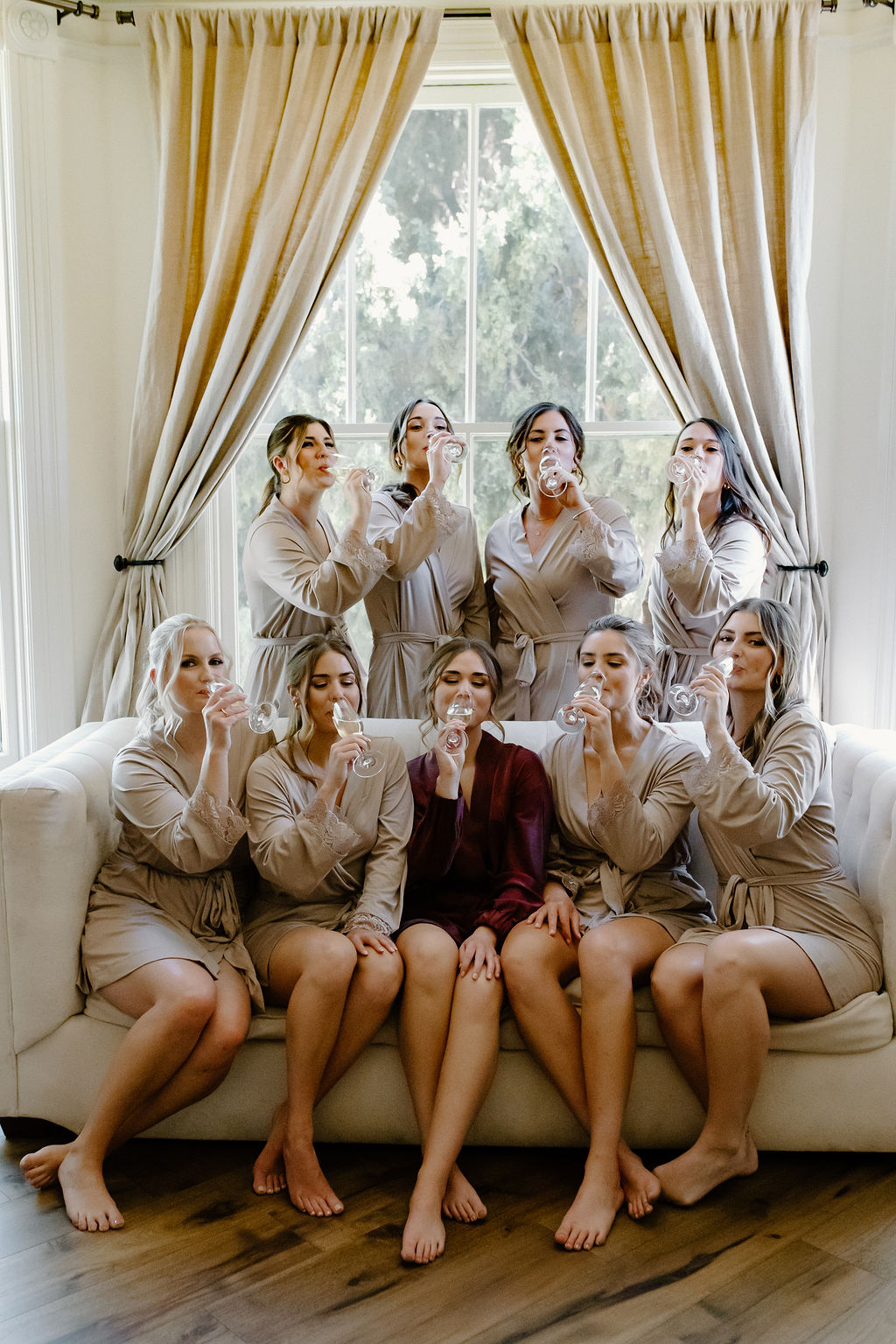 Chic muted bridesmaids robes 