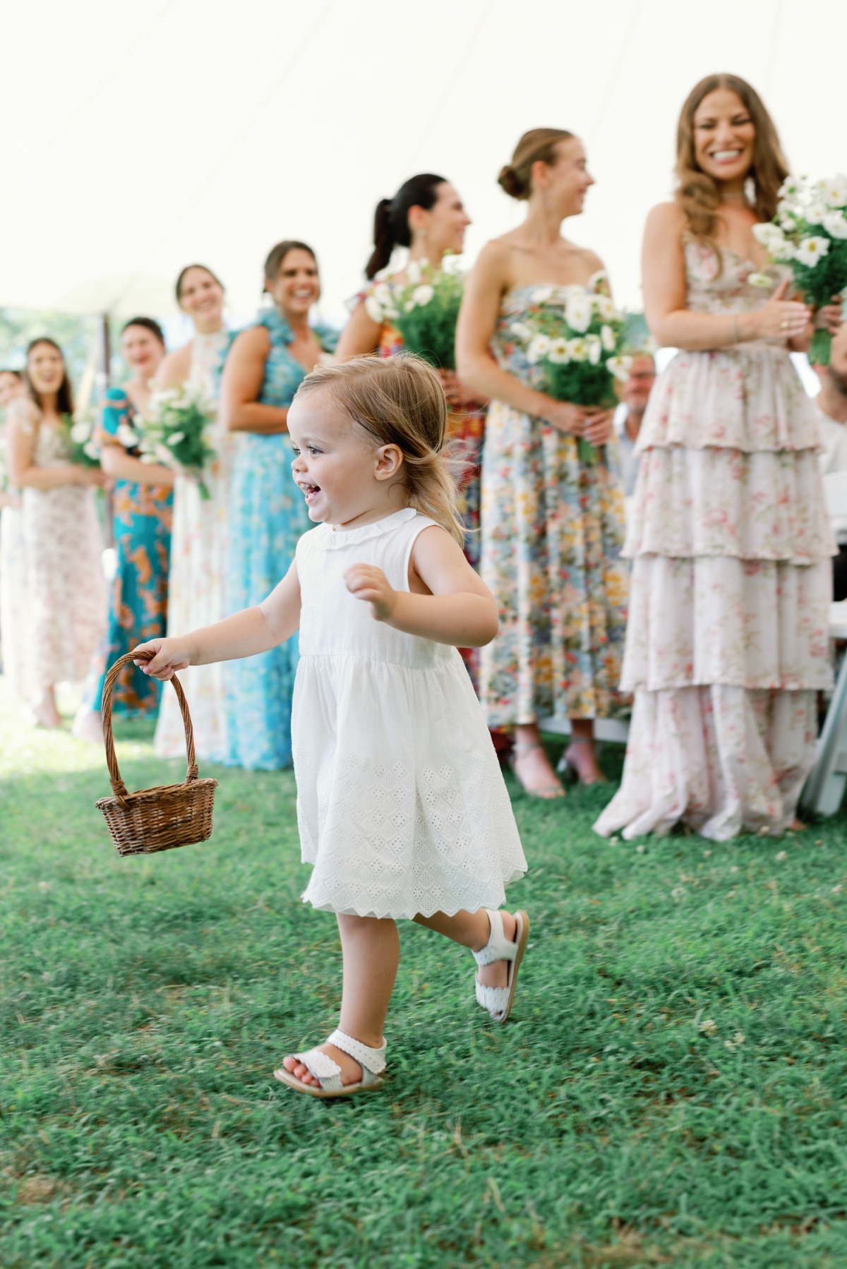 Flower girl and floral bridesmaids 