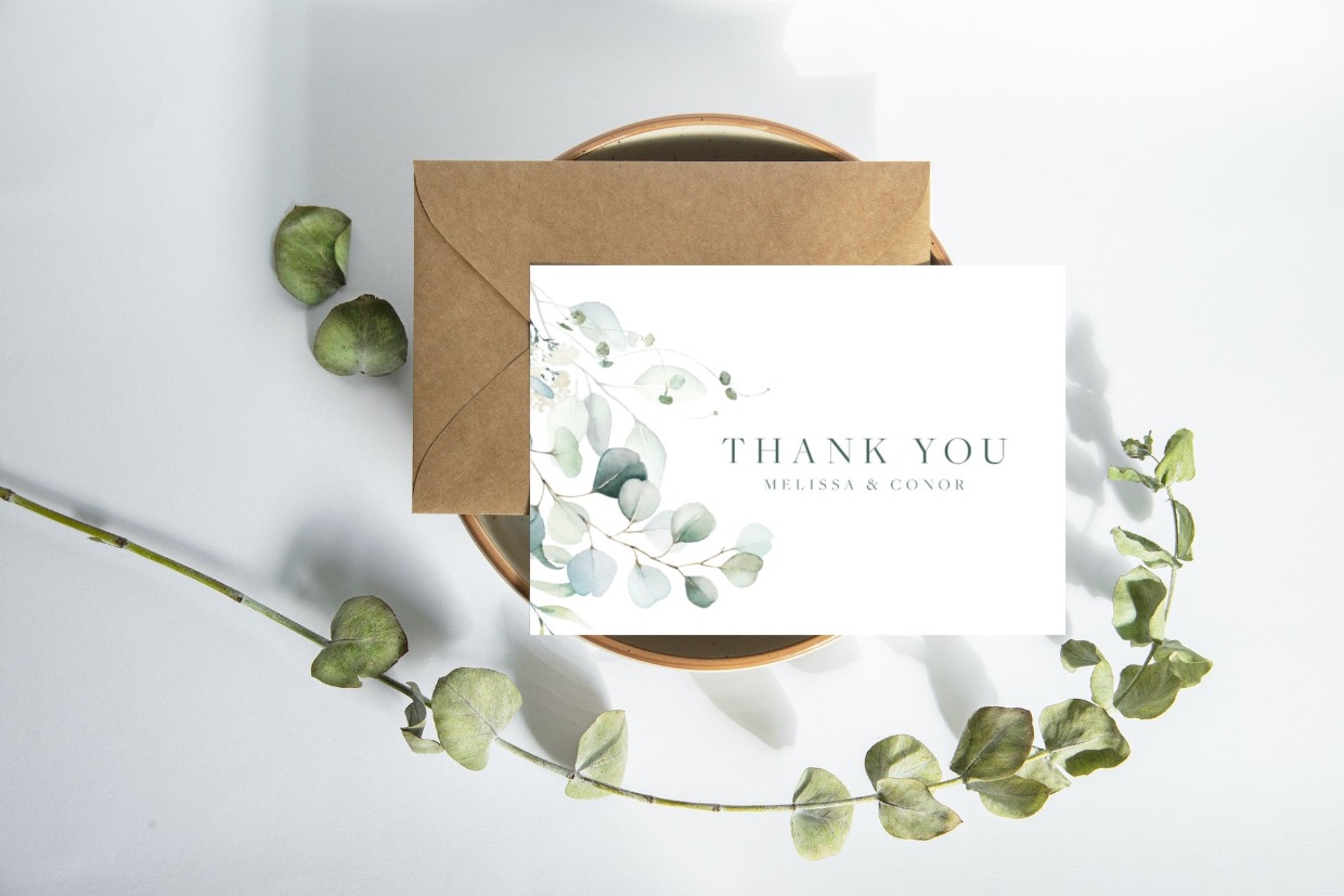 custom thank you card by A.E. Paperie