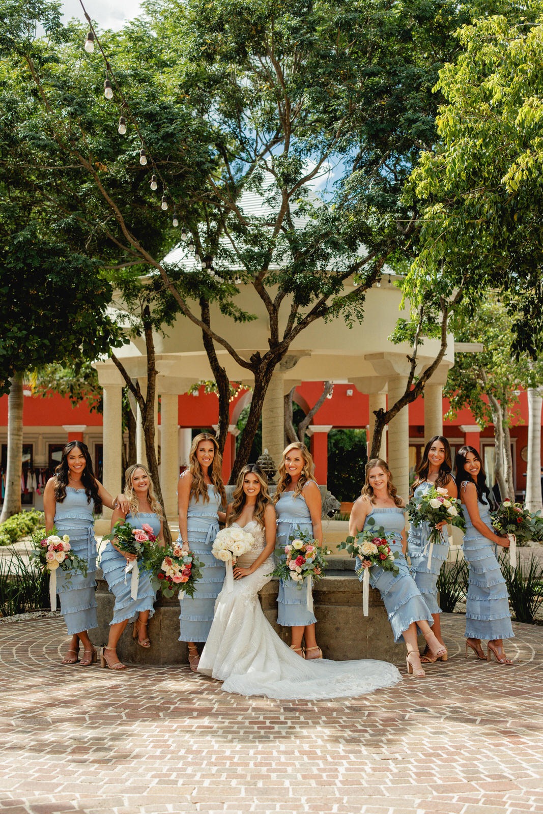 V. Chapman blue bridesmaids dresses 
