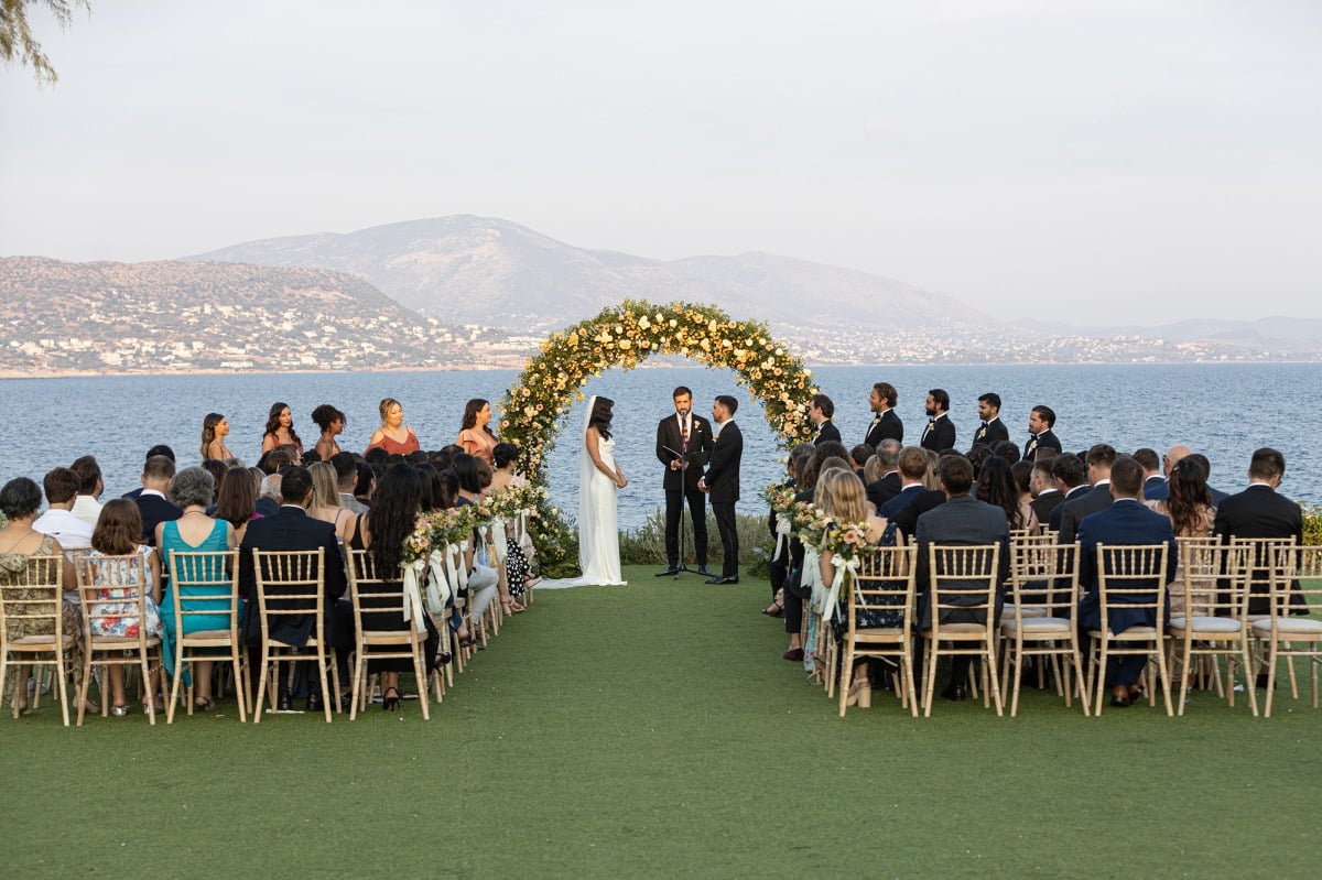simple waterfront wedding ceremony
