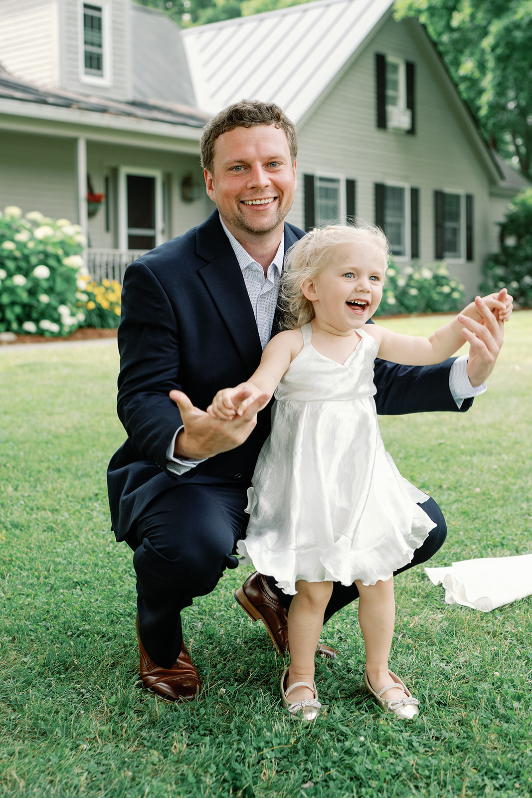 Flower girl and dad