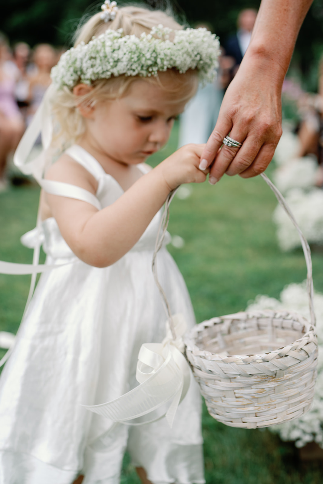 Flower girl with baby's breath crown 