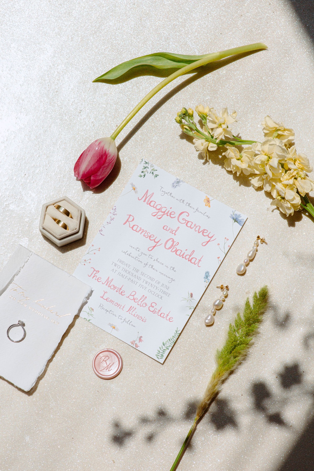 garden party-inspired wedding invitations