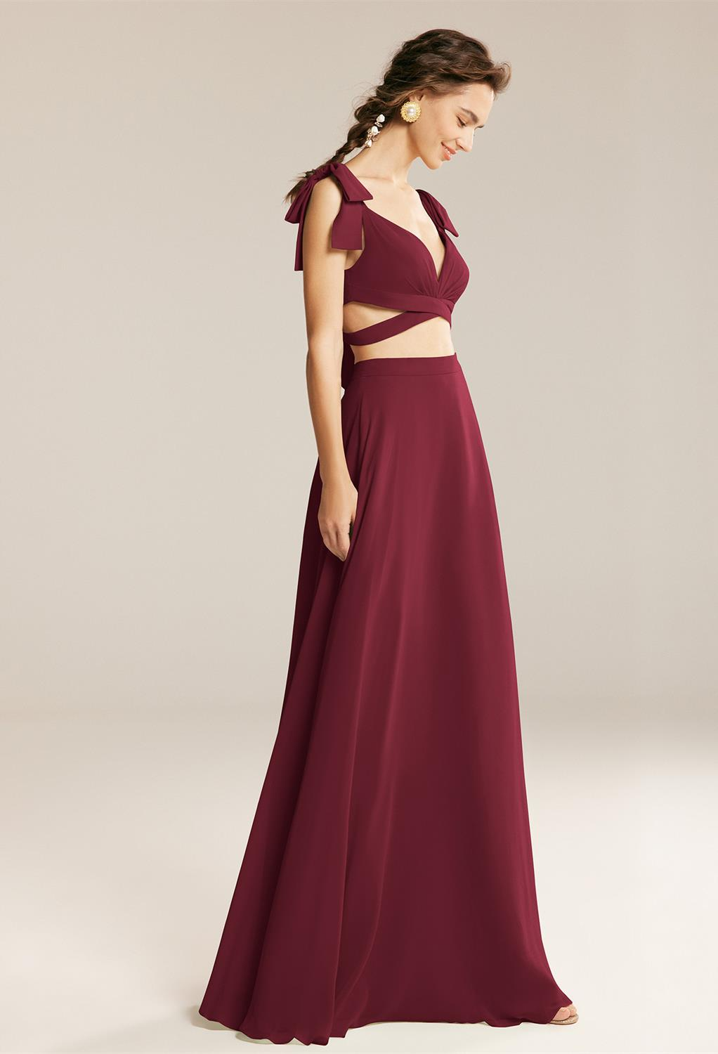 AW Harp Dress, Burgundy Long Bridesmaid Dresses, 89_99 _ AW Bridal