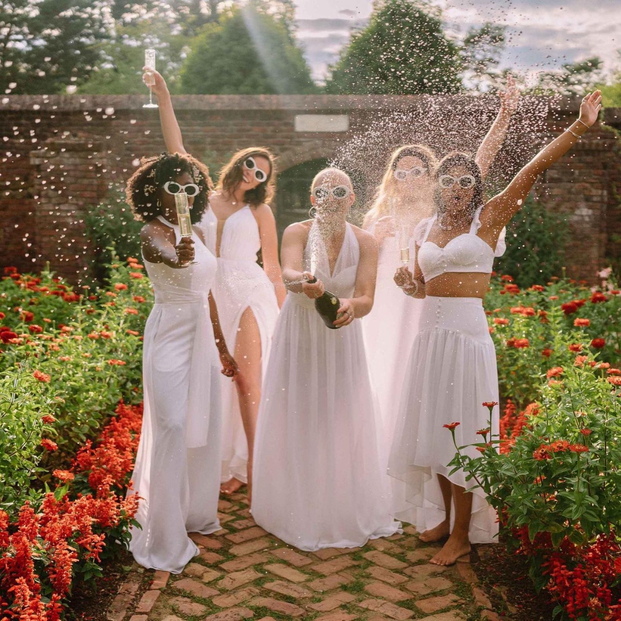 All white bridesmaid 