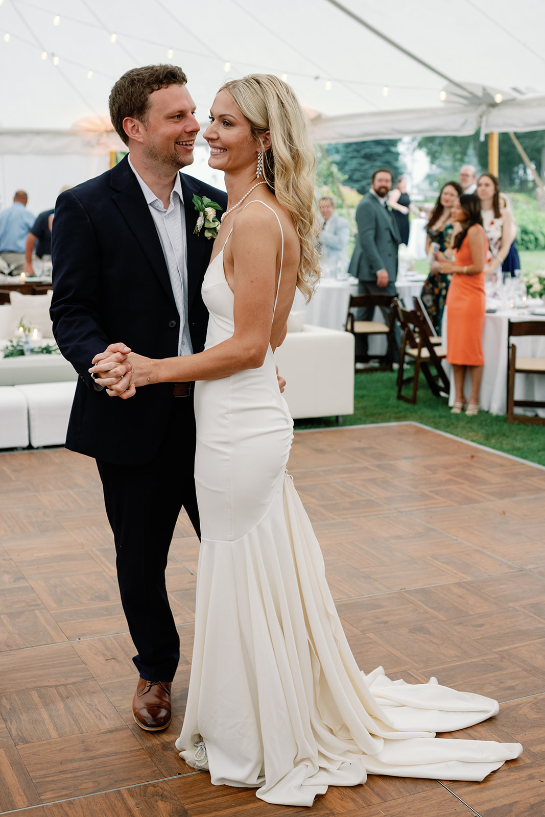 First dance at tented reception 