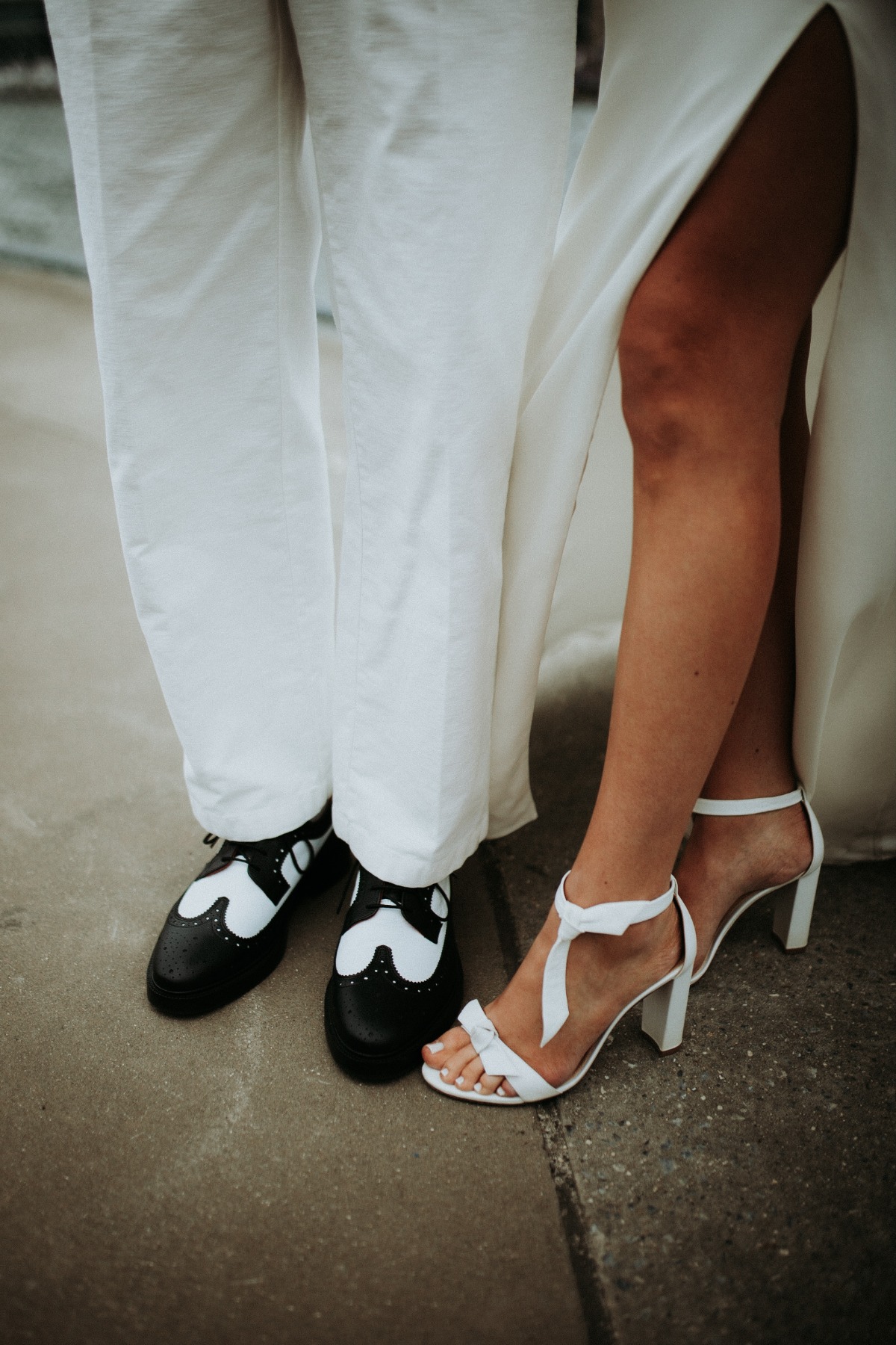 Vintage bride and groom shoes