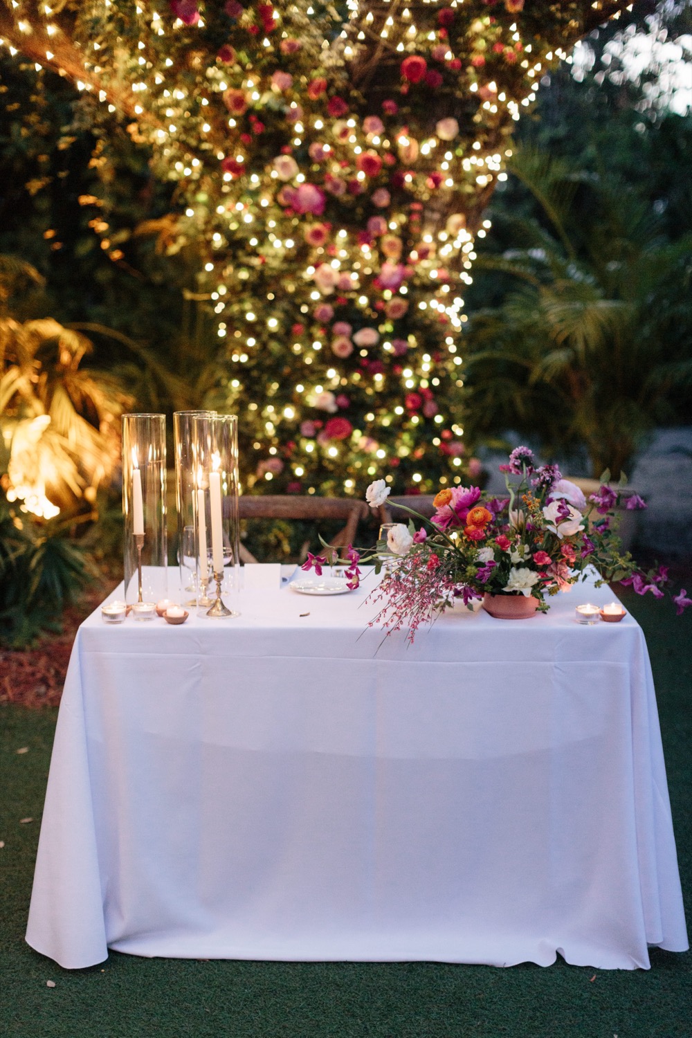 candlelit outdoor reception