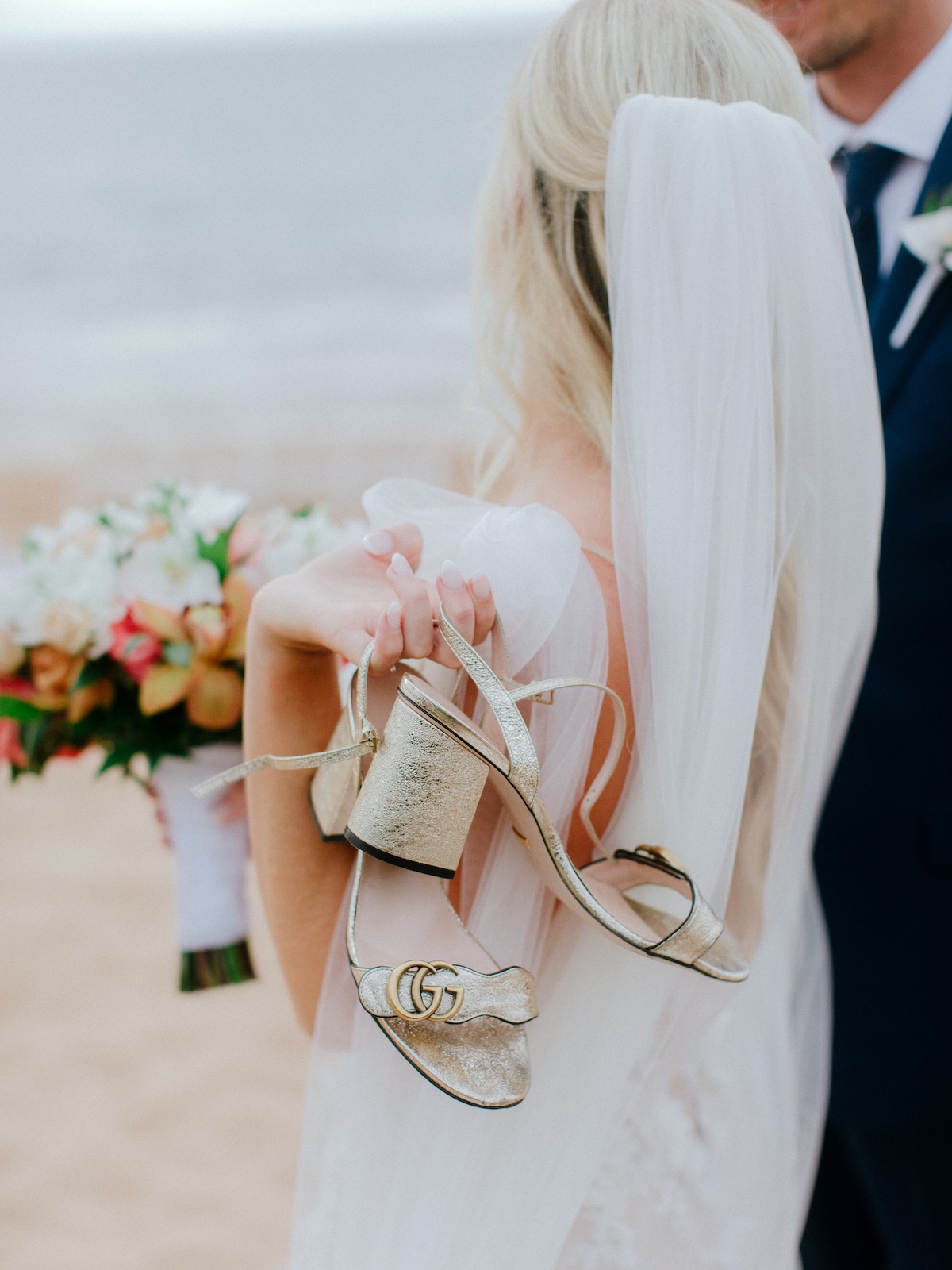 Gold bride heels 