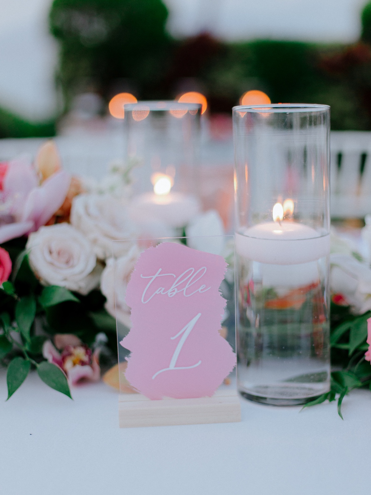 Pink acrylic table numbers 