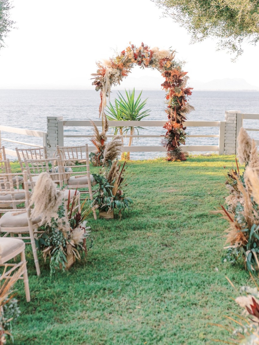 This earthy Greek wedding felt like it was on its own private island