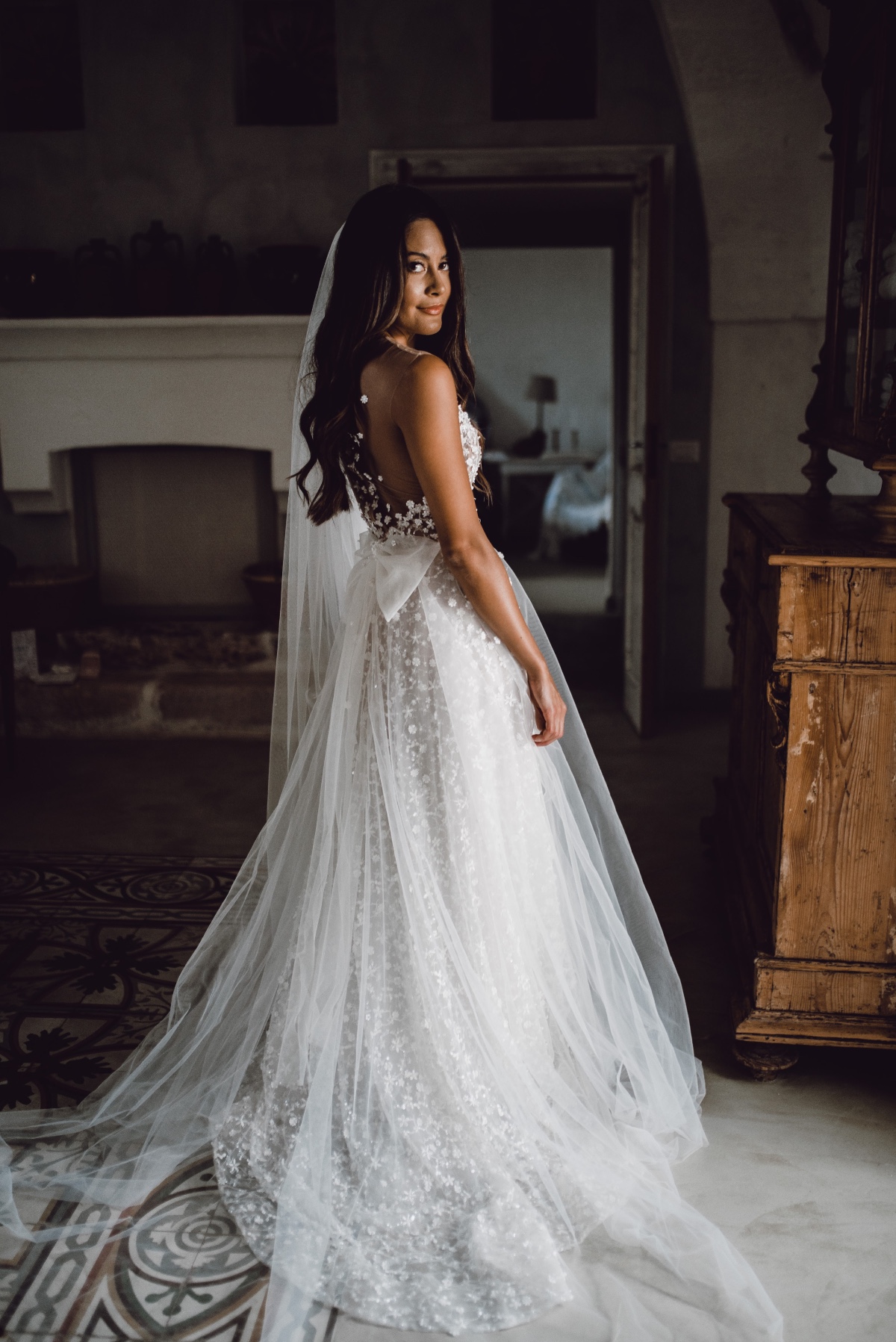 Bride in Muse by Berta dress