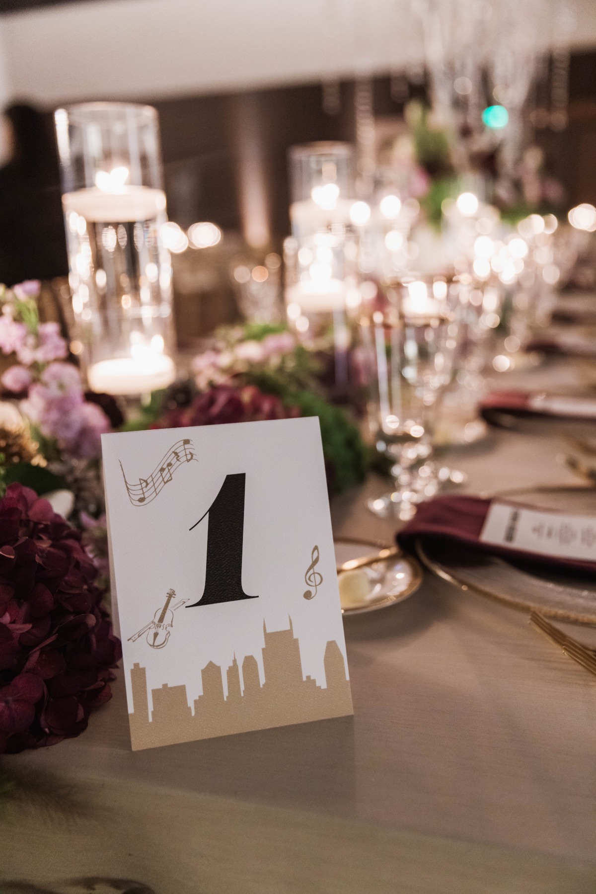 Music themed table numbers