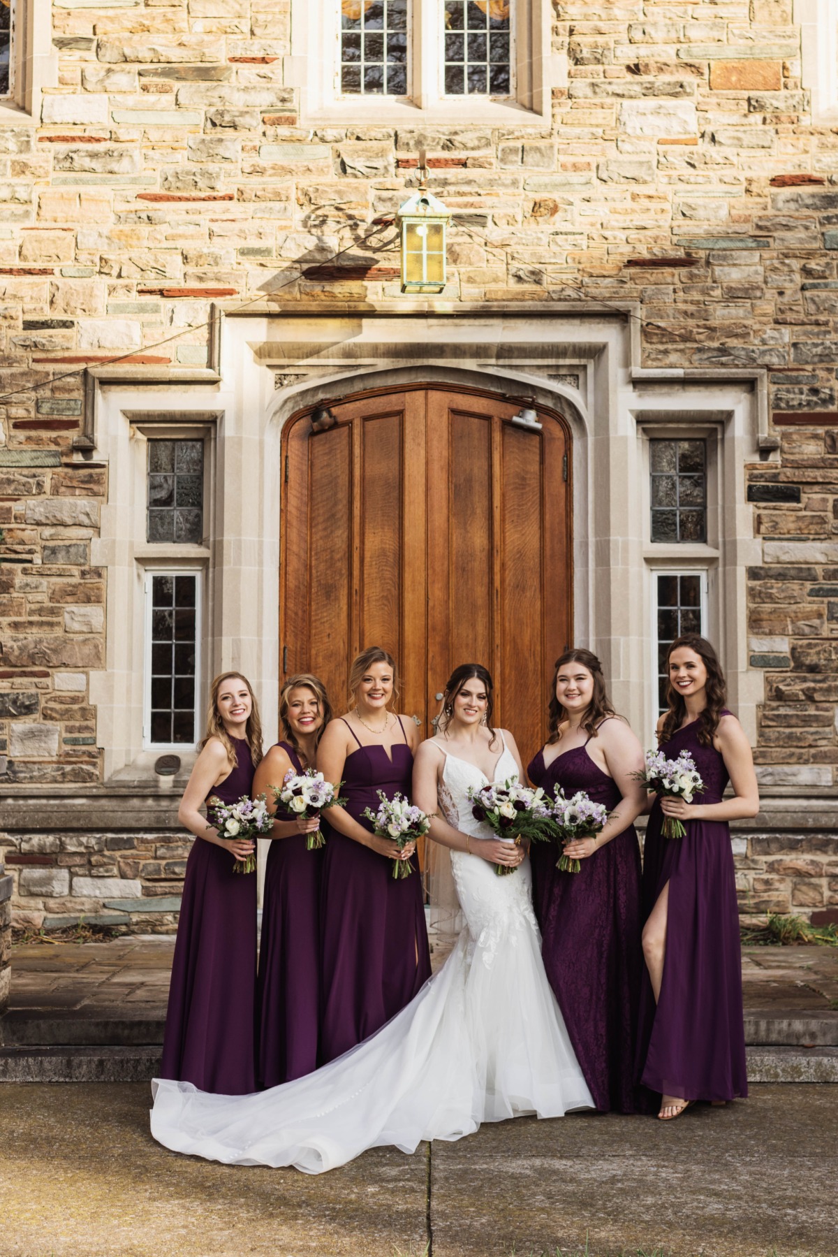 Dark purple bridesmaids dresses