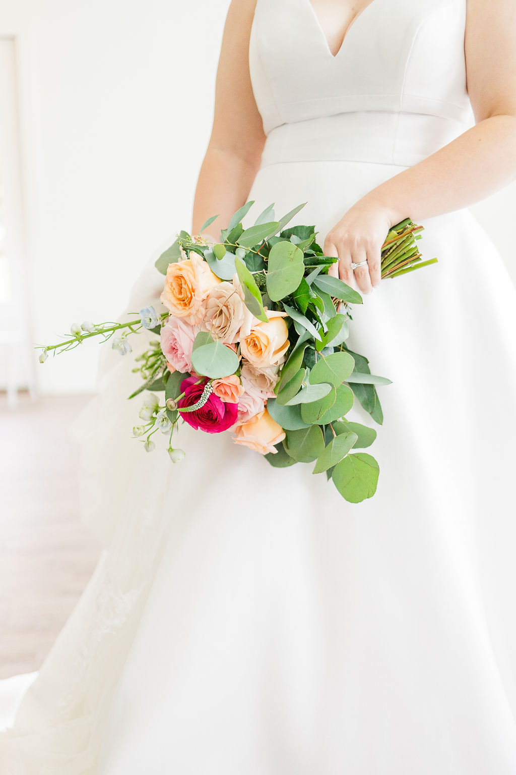 shades of pink bridal bouquet