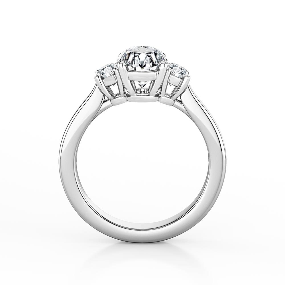 affordable three stone engagement ring by Piper Jewels