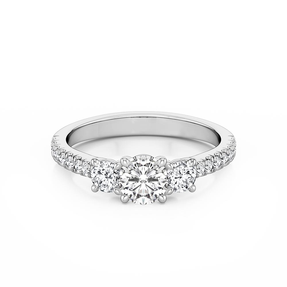 three stone engagement ring by Piper Jewels