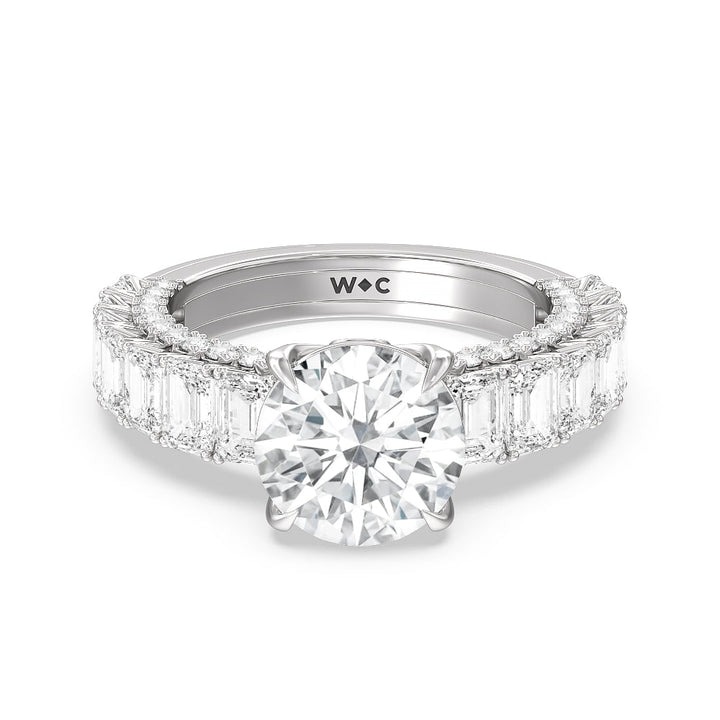 wide diamond band engagement ring from With Clarity