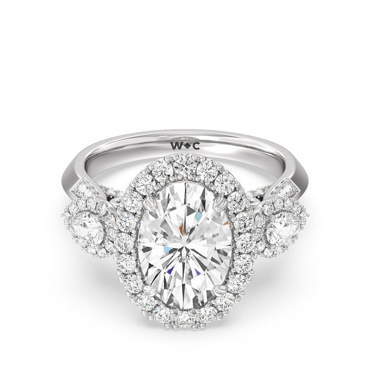 three stone oval engagement ring by With Clarity
