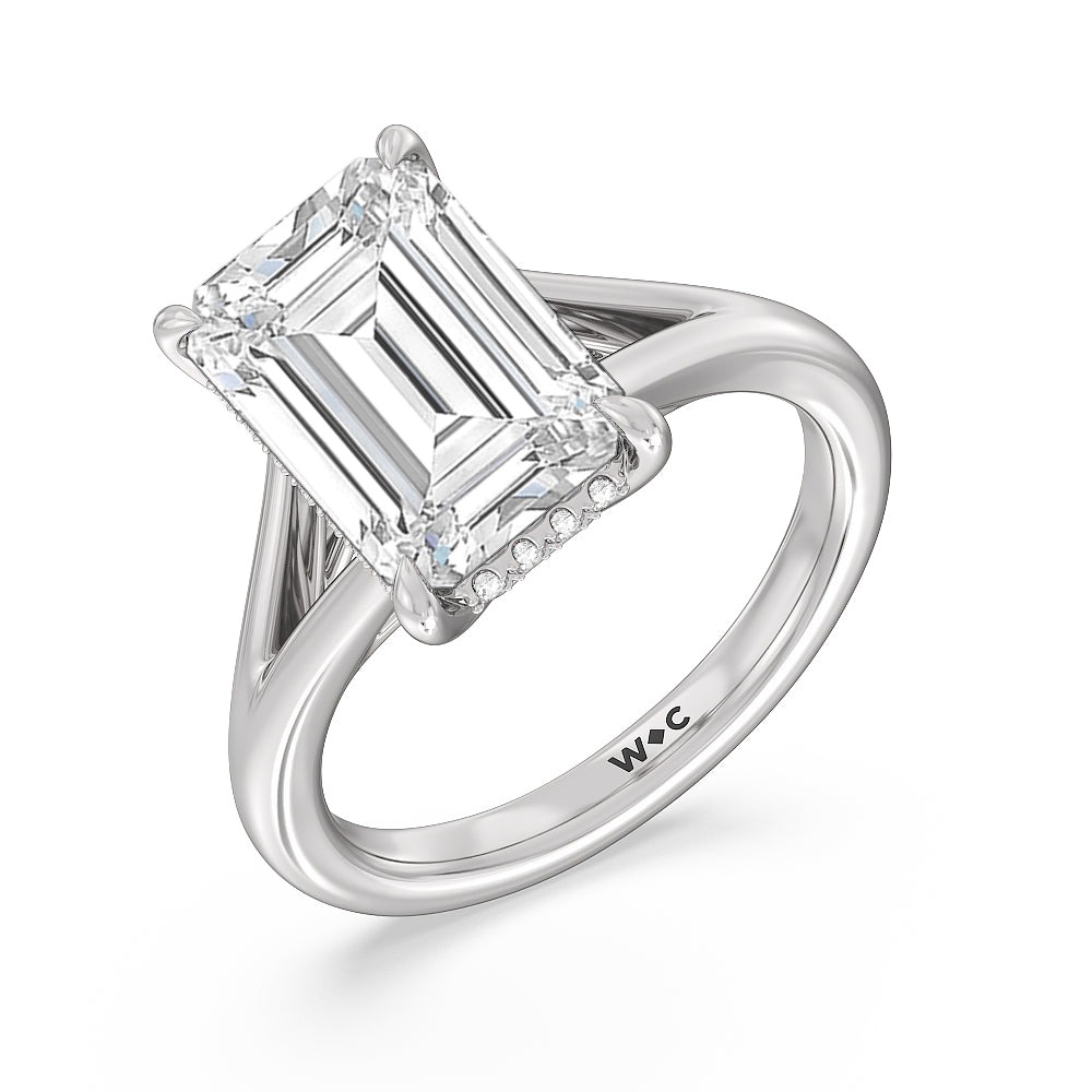 simple emerald cut engagement ring from With Clarity