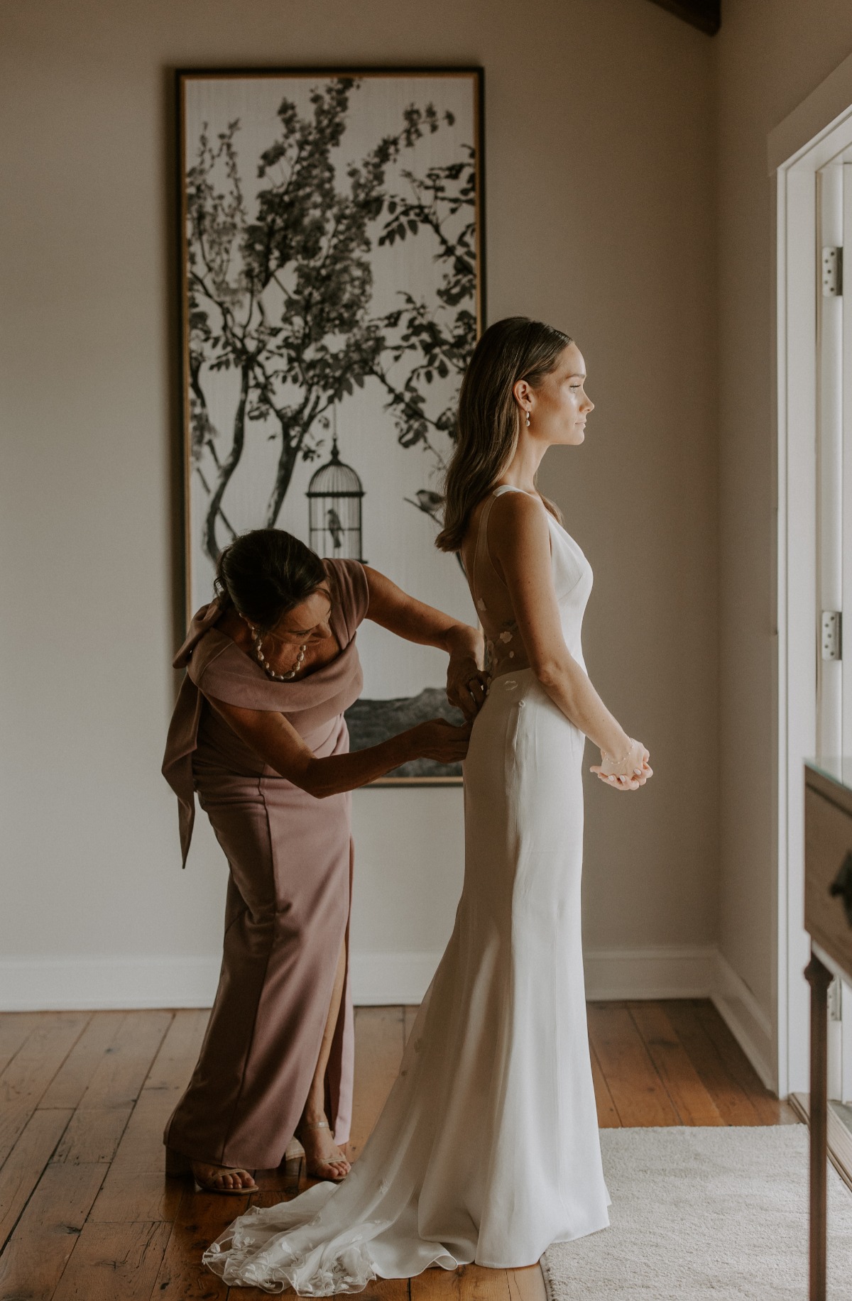 neutral mother of the bride dress