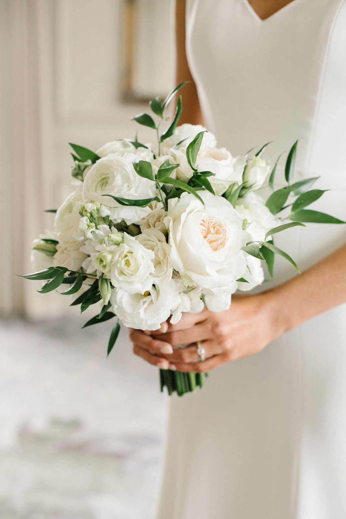 classic white and greenery bouquet