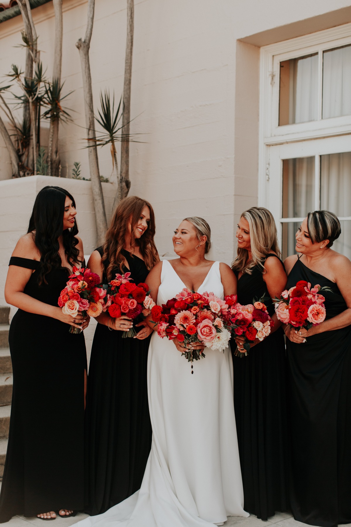 Bridemaids in all black 