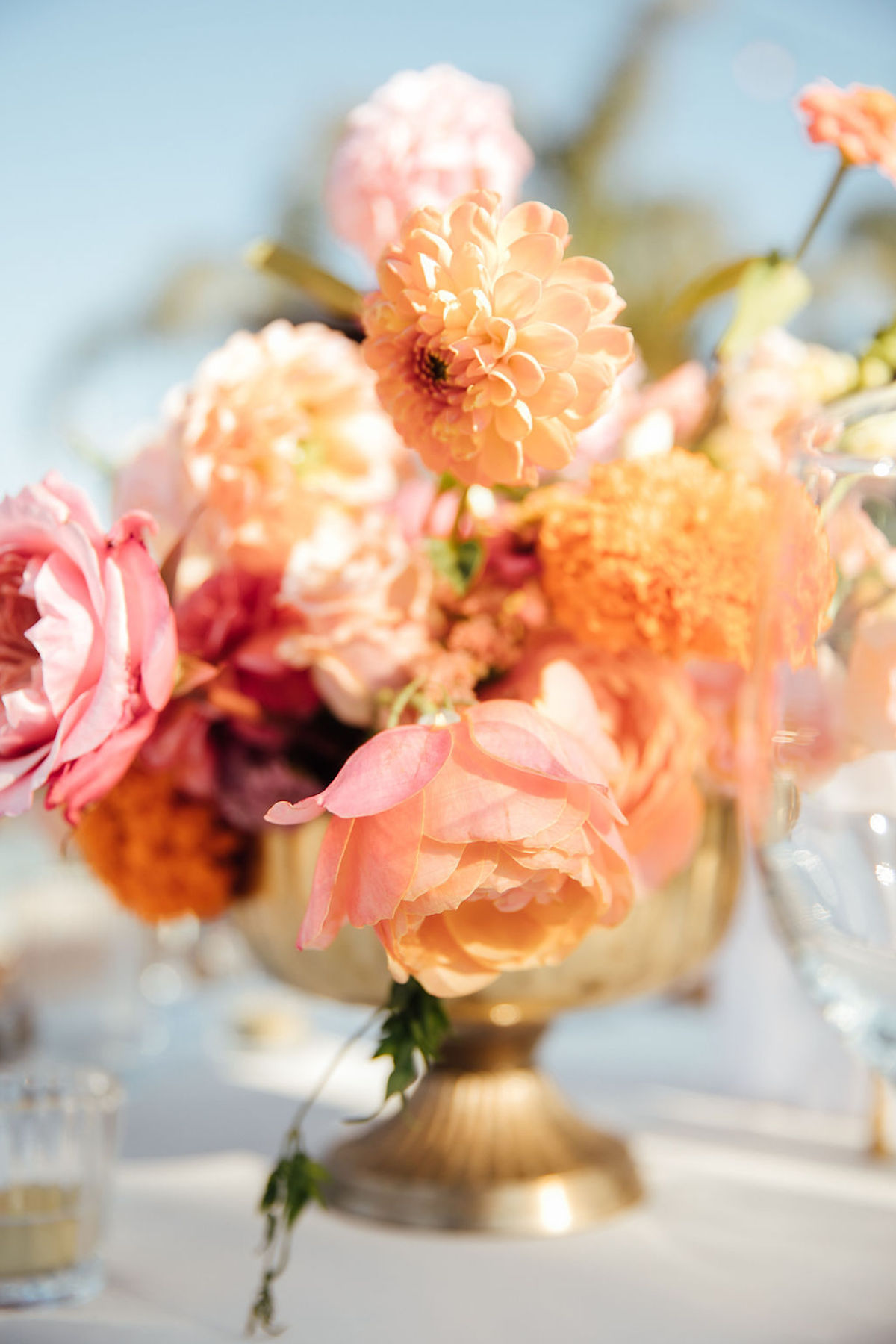 peach floral arrangements