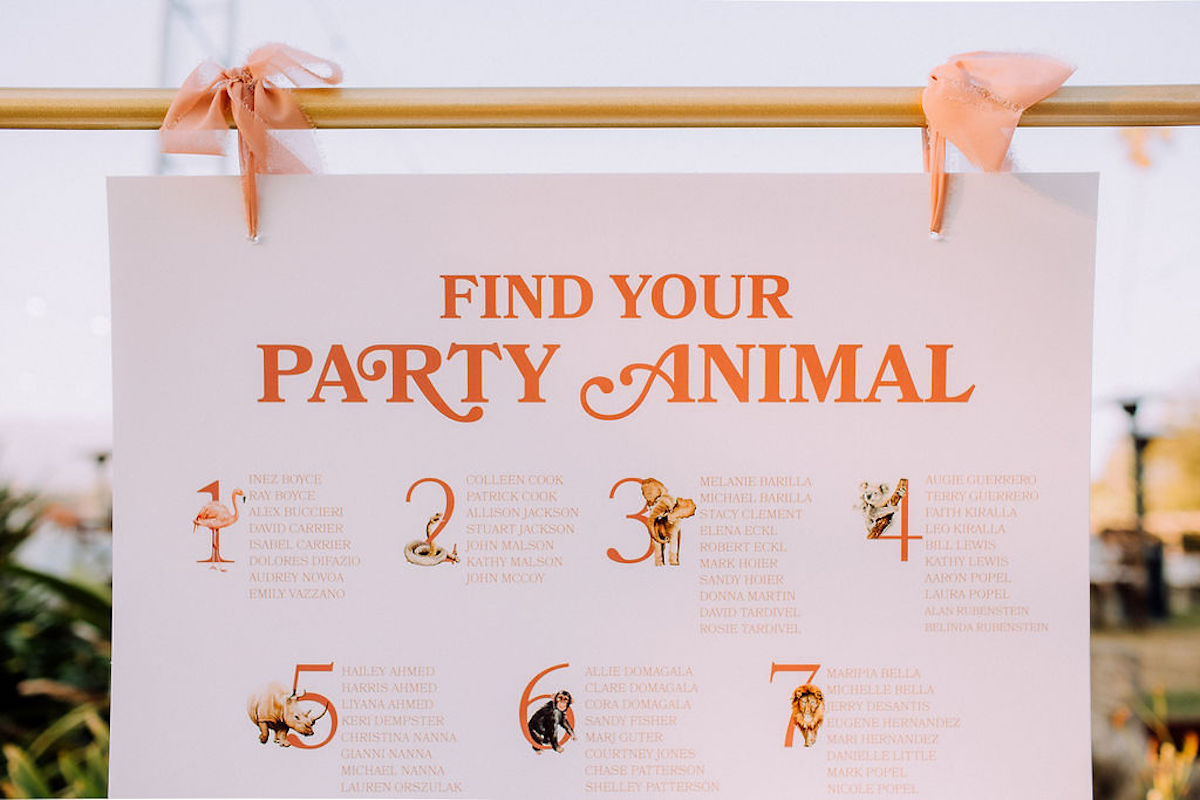 zoo-themed wedding signs