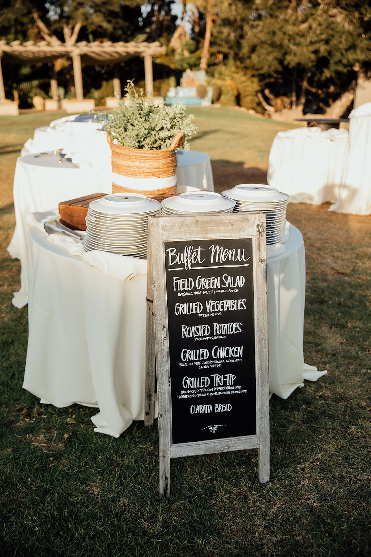 hand-lettered wedding menu chalkboard