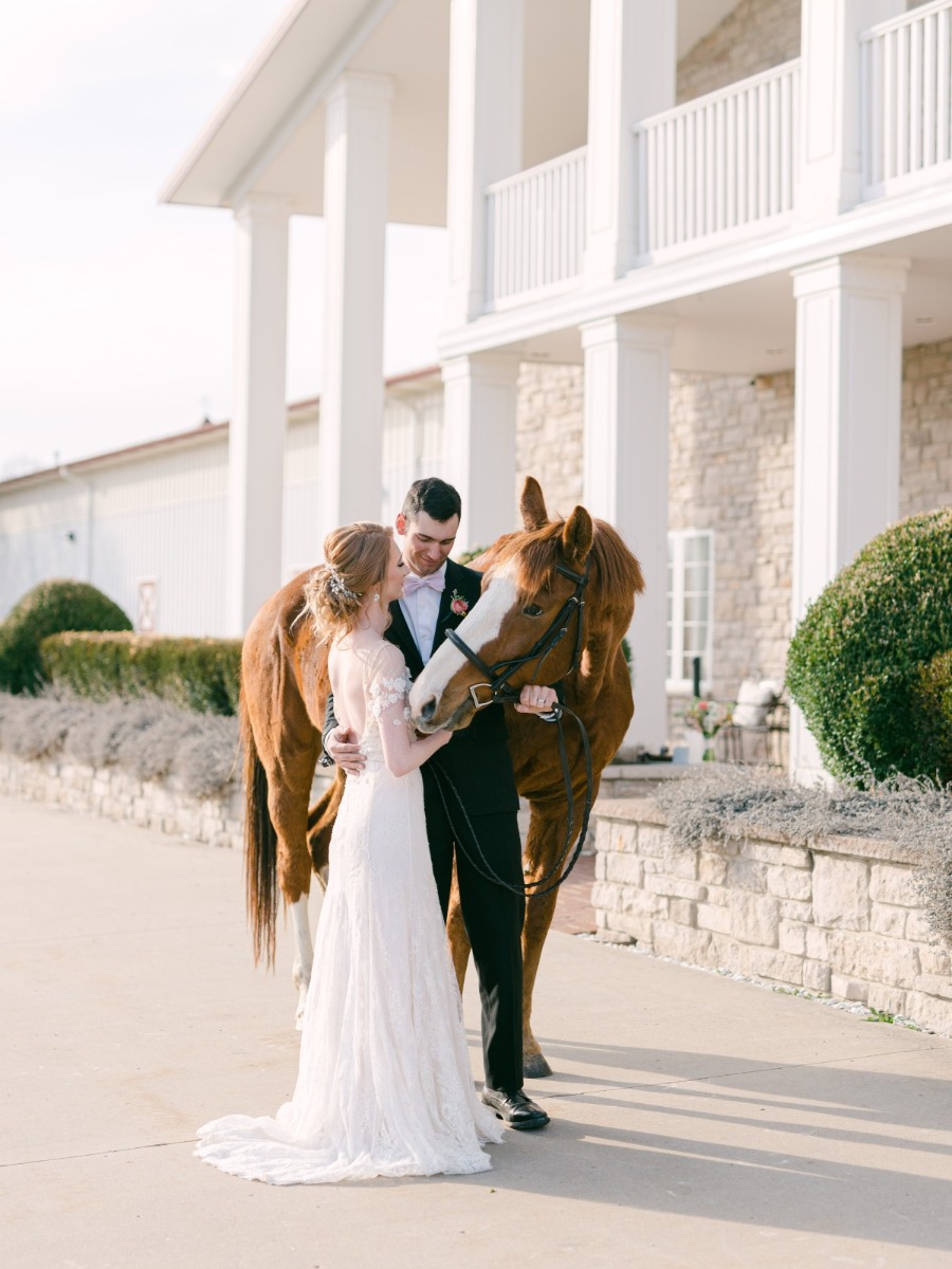 This old-world European styled wedding featured the couple's horse!