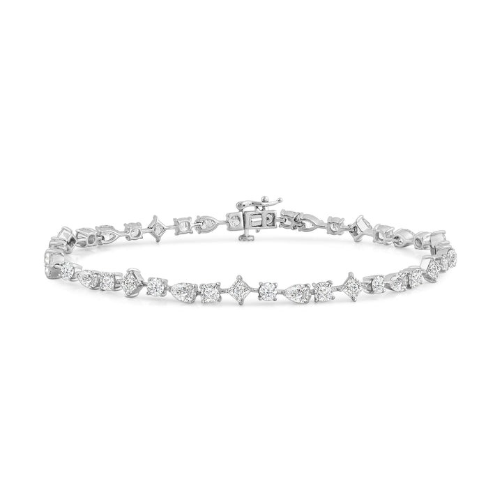 delicate multi-shape diamond tennis bracelet from With Clarity