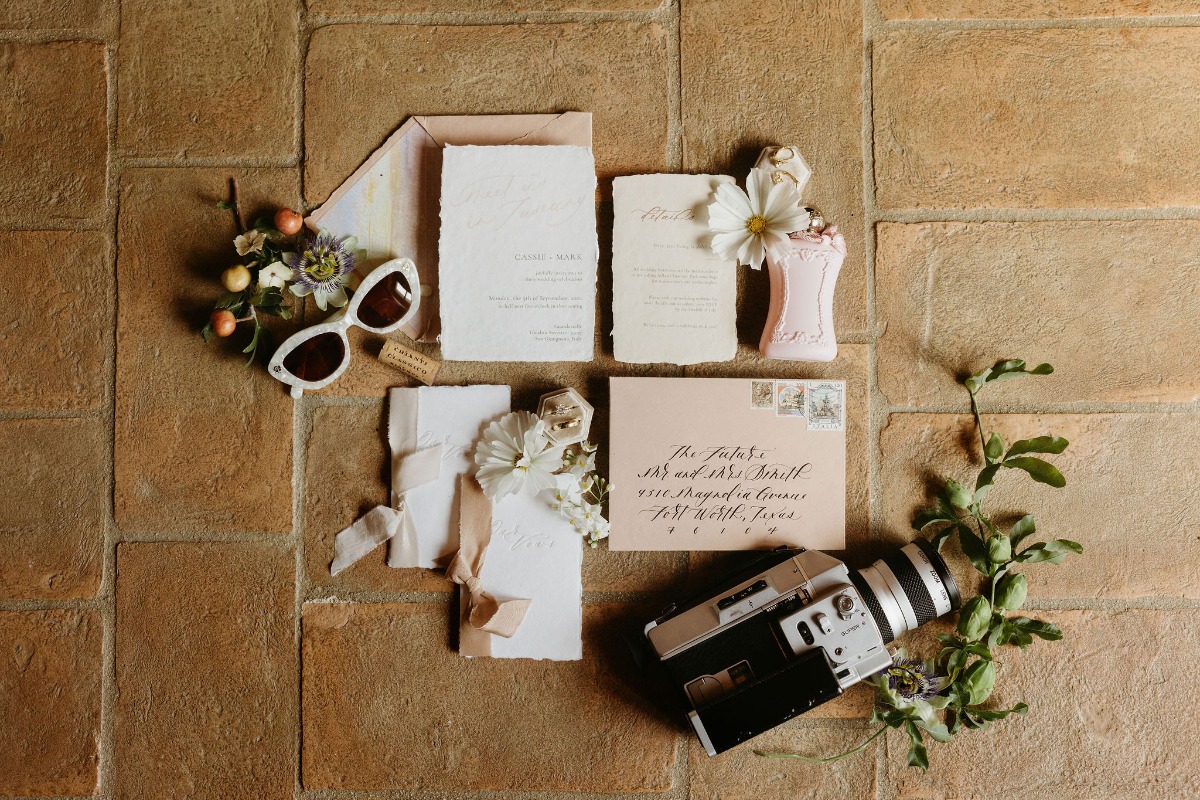 Tuscan-inspired wedding invitations