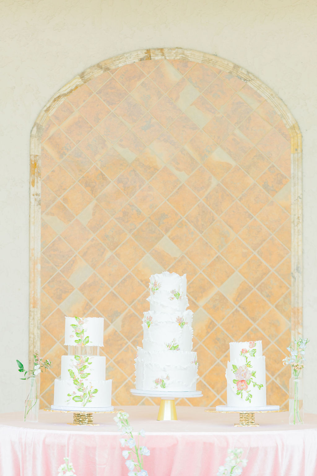 Floral pastel wedding cakes 